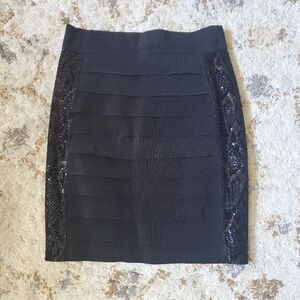 Tory Burch XS Black Sequin bodycon skirt